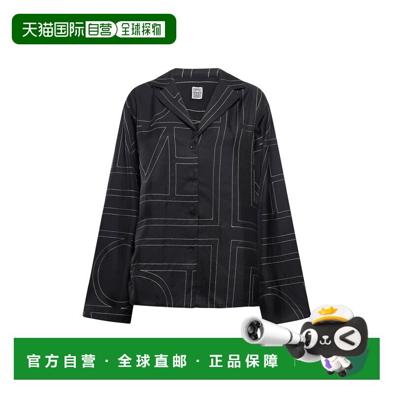 1h可退 香港直邮TOTEME 女士衬衫 213755707925 CO 黑色 SILK TWI