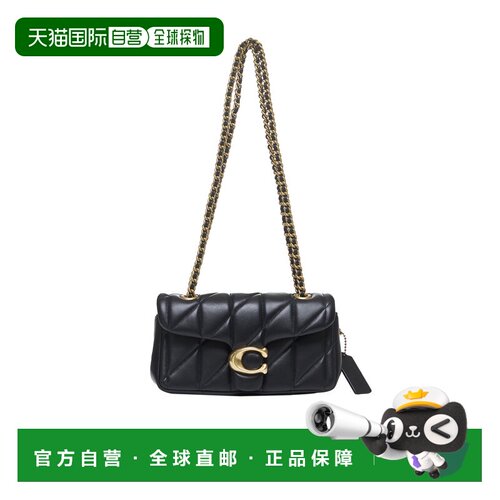 1h可退 香港直邮COACH 女士单肩包 CP149B4BK CO 黑色 徽标单肩包