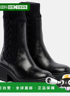 香港直邮Jimmy Choo 周仰杰 女士 Tamia 粗线针织皮质短靴