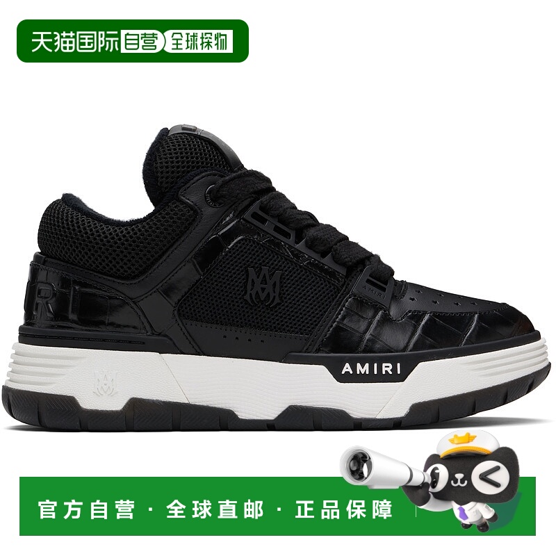 1h可退 香港直邮AMIRI 男士 黑色 Croc Debossed MA-1 运动鞋 AMF
