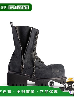 欧洲直邮BALENCIAGA (2025) 男士黑色 Stomper 拉链靴巴黎世家