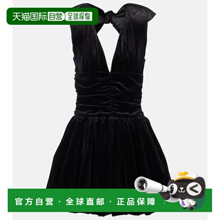 香港直邮Patou 女士 棉质天鹅绒膨起迷你连衣裙 black黑色 舒适时