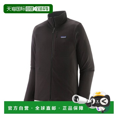 自营欧洲直邮PATAGONIA R1 Thermal男士黑色聚酯纤维抓绒夹克