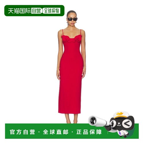 香港直邮magda butrym 女士 花朵嵌花中长连衣裙 134726吊带