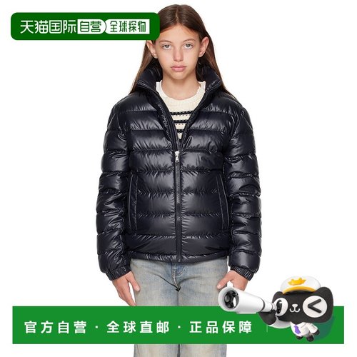 香港直邮moncler 男童 海军蓝 Brendann Hooded 儿童羽绒夹克童装