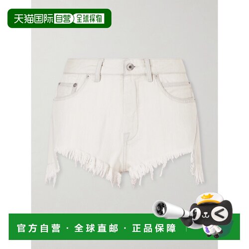 rick owens 瑞克 欧文斯 女士 磨破牛仔短裤 RO01F6396DM直筒裤