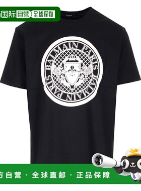 1h可退 香港直邮Balmain 巴尔曼 男士 徽标短袖T恤 BH1EG000BB17