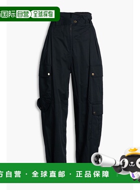 香港直邮Sandro 女士 短款棉质斜纹布工装裤 SFPPA01677NAVYBLUE