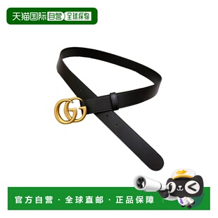 自营Gucci古驰女士皮革时尚个性出行细款双G扣皮带腰带时尚情人节