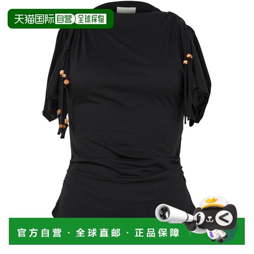 自营欧洲直邮ISABEL MARANT Jazia女士黑色棉质短袖上衣