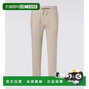 香港直邮Etro beige米色 艾特罗 亚麻混纺运动裤 舒 男士 1h可退