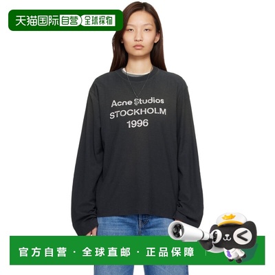 1h可退 香港直邮Acne Studios 艾克妮 女士 黑色 Relaxed Fit Log