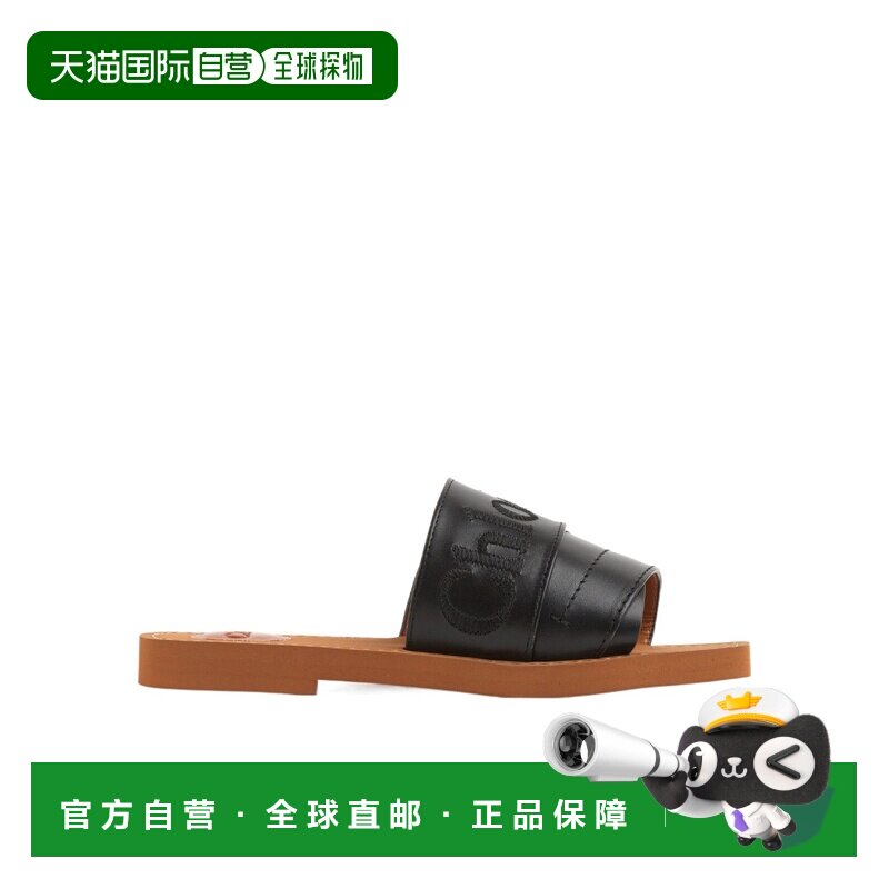 香港直邮Chloe 徽标拖鞋 C22W188BF凉拖凉拖鞋