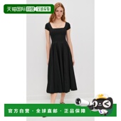 香港直邮Staud 连衣裙 女士 1h可退 Wells 短袖 black黑色 舒适时