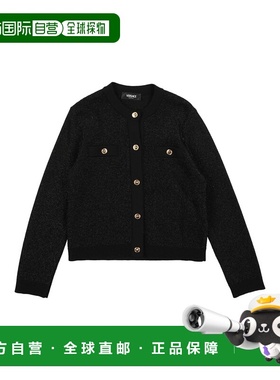 1h可退 香港直邮versace 女童 针织开衫童装 black黑色 舒适时尚