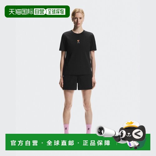 自营欧洲直邮On昂跑 Trek-T SHF女士黑色棉质户外简约轻便T恤运动