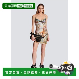 香港直邮Balmain AF0R2220VD14包臀裙 印花吊带连衣裙
