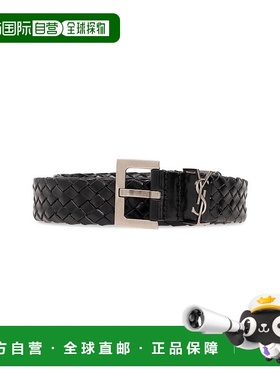 香港直邮Saint Laurent 圣罗兰 男士 CASSANDRE 编织腰带 777315A