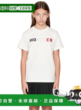 1h可退 香港直邮Moncler 盟可睐 女童 白色印花儿童 T 恤童装 954