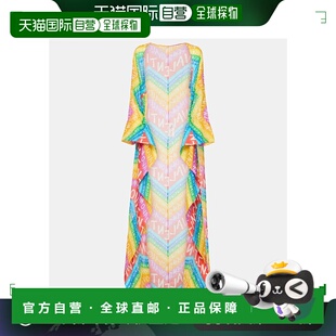 徽标棉混纺海滩罩衫 女士 条纹 华伦天奴 香港直邮Valentino