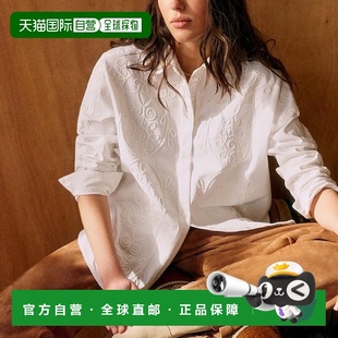 新款 自营欧洲直邮Sezane 女士白色棉衬衫