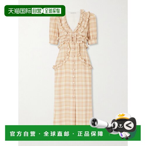 1h可退 香港直邮ALESSANDRA RICH 亚历山德拉.瑞秋 女士 荷叶边格
