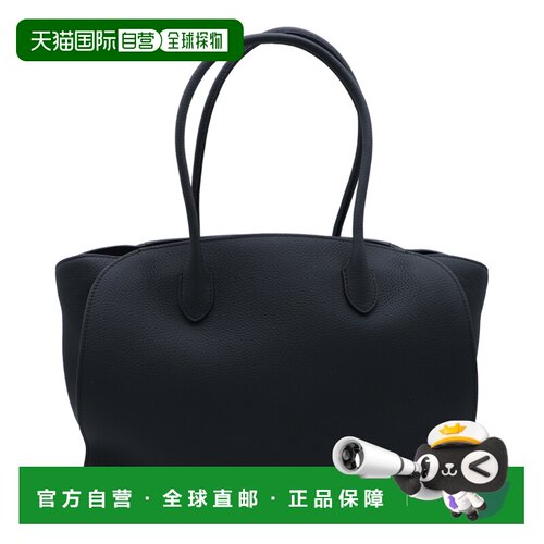 香港直邮The Row 女士 MARLO 14 黑色皮革手提包包 W1800L133