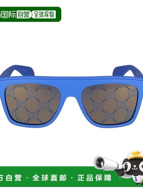 香港直邮Gucci 古驰 男士 几何框太阳镜 GG1570S blue蓝色 舒适时