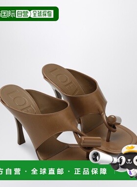 香港直邮LOEWE 罗意威 女士 oak-colored 绑带光滑小牛皮凉鞋 L81