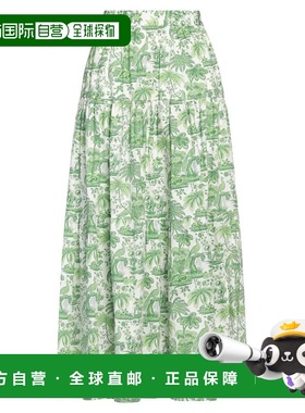 香港直邮Staud 女士 长款半身裙 green绿色 舒适时尚