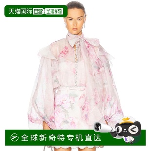 2856TR251 1h可退 香港直邮ZIMMERMANN 女士 褶皱绑带领皱褶衫