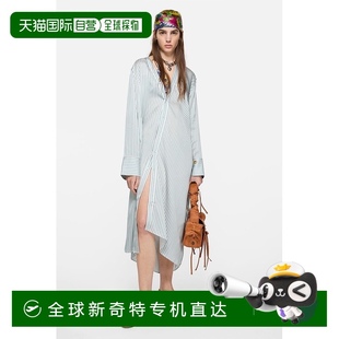 欧洲直邮Acne Studios FW25女士蓝色粘胶纤维连衣裙长袖