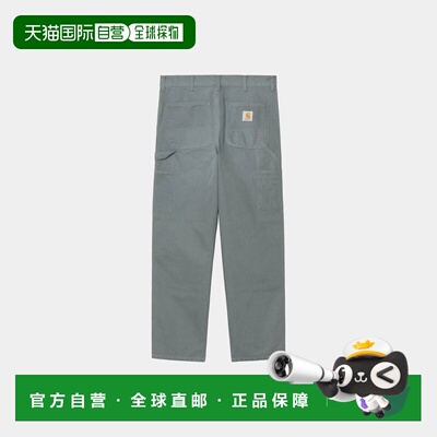 自营欧洲直邮Carhartt WIP Double Knee男士灰青色棉质直筒工装裤