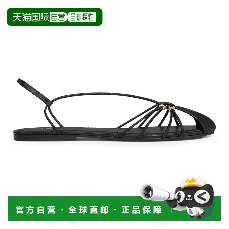 自营1h可退 欧洲直邮CELINE思琳 女士黑色山羊皮革鸡尾酒凉鞋图片