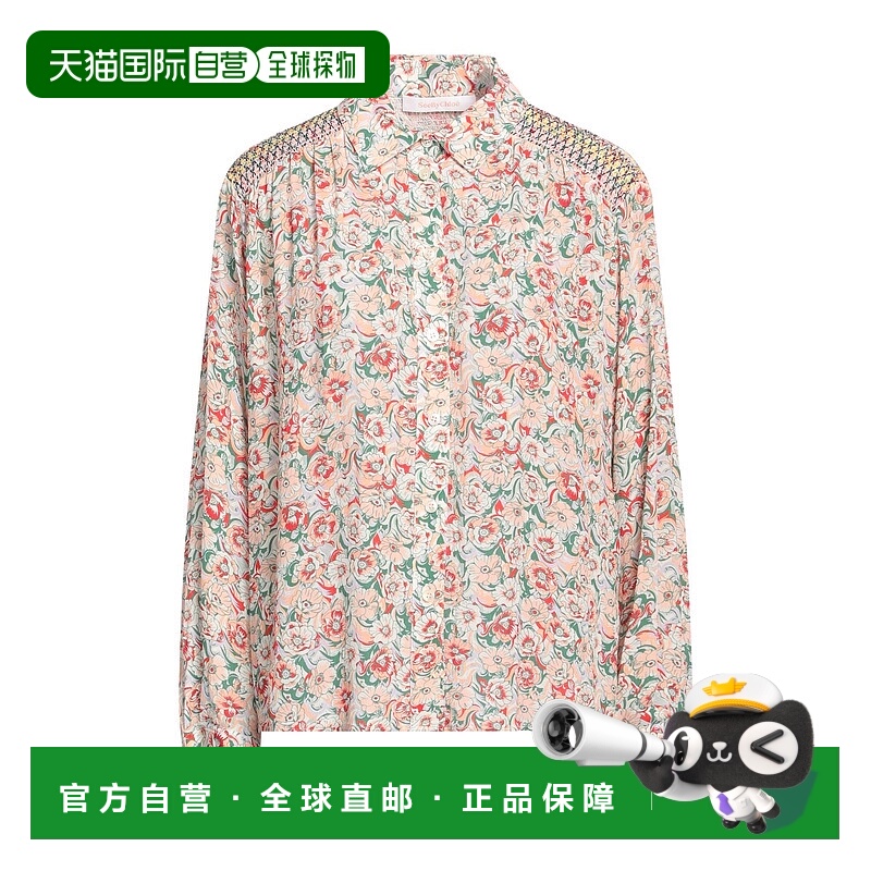 香港直邮chloe 女士 Blouses 花朵衬衫 pink粉色 舒适时尚