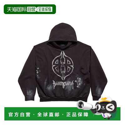 香港直邮Balenciaga METAL BB STENCIL 连帽卫衣 767877TQVT3
