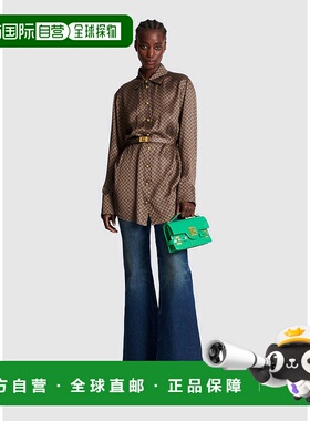 香港直邮Balmain 迷你字母印花衬衫 BF0HS270VD98门襟长袖