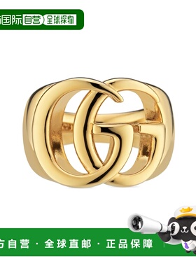 自营欧洲直邮GUCCI古驰 GG Marmont戒指金色黄铜镂空男女通用