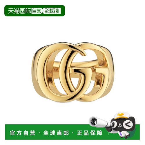 自营欧洲直邮GUCCI古驰 GG Marmont戒指金色黄铜镂空男女通用