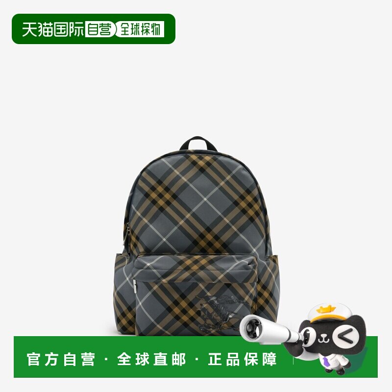自营欧洲直邮Burberry博柏利 Check女士海浪蓝聚酯纤维双肩包