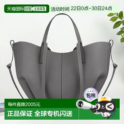 自营欧洲直邮POLENE Cyme Mini女士锡器灰小牛皮手提包托特包