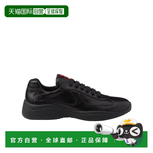 香港直邮PRADA 男士运动鞋 4E3400038FG000F0002 CO 黑色 圆头低