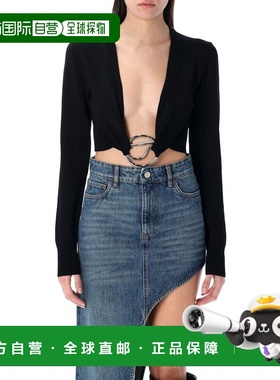 1h可退 香港直邮Coperni 女士 C 针织徽标上衣 COPML140Y3010BLK