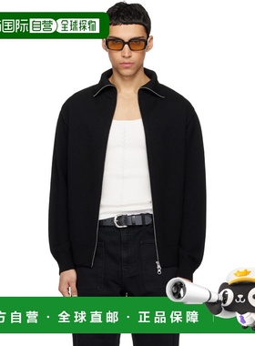 1h可退 香港直邮Courreges 男士 黑色 Zipped Wool 开衫 126MGI04