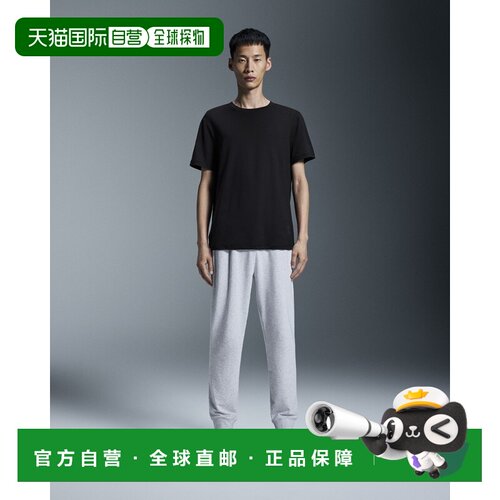 自营欧洲直邮On昂跑Studio系列男士黑色再生聚酯短袖T恤