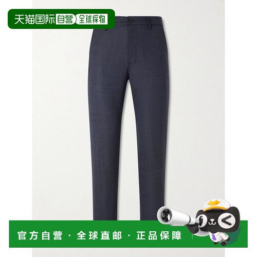 1h可退 Canali 康钠丽 男士 修身锥形羊毛混纺斜纹棉布裤裤子男装