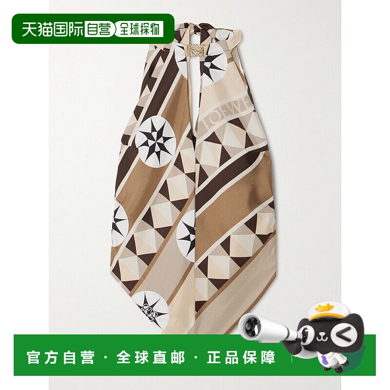 1h可退 香港直邮LOEWE 罗意威 女士 丝绸绕颈系带上衣 S616Y07X77