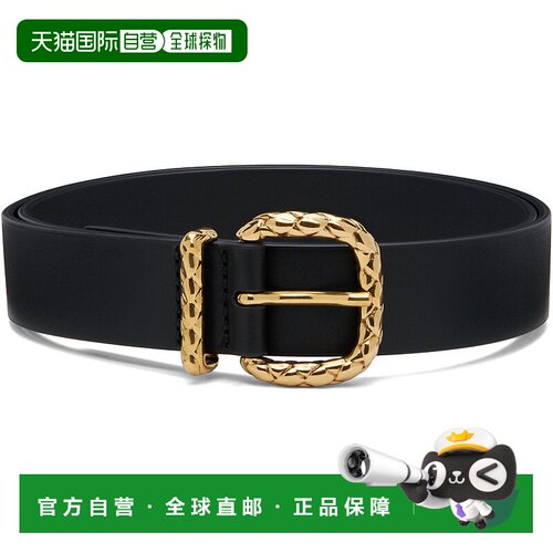 香港直邮Bottega Veneta 葆蝶家 女士 黑色 Coaxial Loop 腰带 82