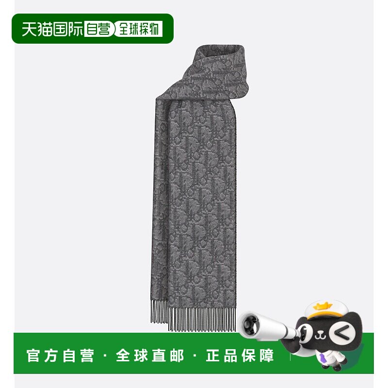 欧洲直邮CHRISTIAN DIOR迪奥男士 双面围巾羊绒羊毛