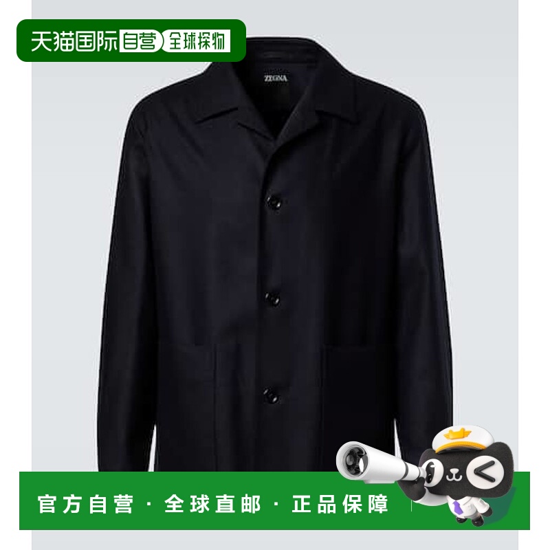 1h可退 香港直邮Zegna 杰尼亚 男士 羊毛衬衫式夹克 blue蓝色 舒